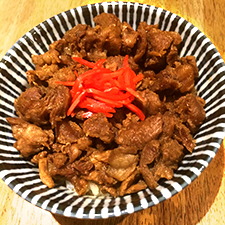 Beef Tendons Donburi (rice bowl dish) with sweet soy-sauce flavoring