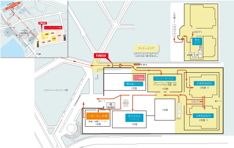マラソンフィニッシュ会場周辺図