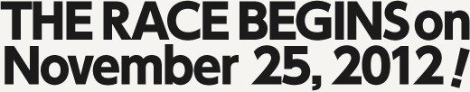 THE RACE BEGINS on November 25, 2012!