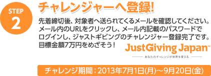 チャレンジャーへ登録