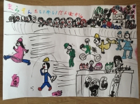 「お父さん応援ポスター」マラソン大会当日まで内緒版 
七歳の娘が描いた今年の応援ポスターです