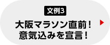 文例3大阪マラソン直前！意気込みを宣言！