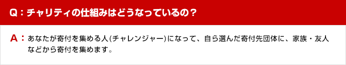 チャリティの仕組みはどうなっているの？