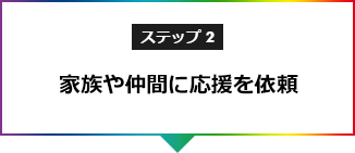 ステップ2家族や仲間に応援を依頼