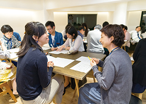 Young adults working on a job-hunting program at HELLO life