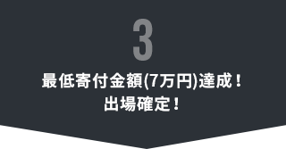 最低寄付金額(7万円)達成！出場確定！