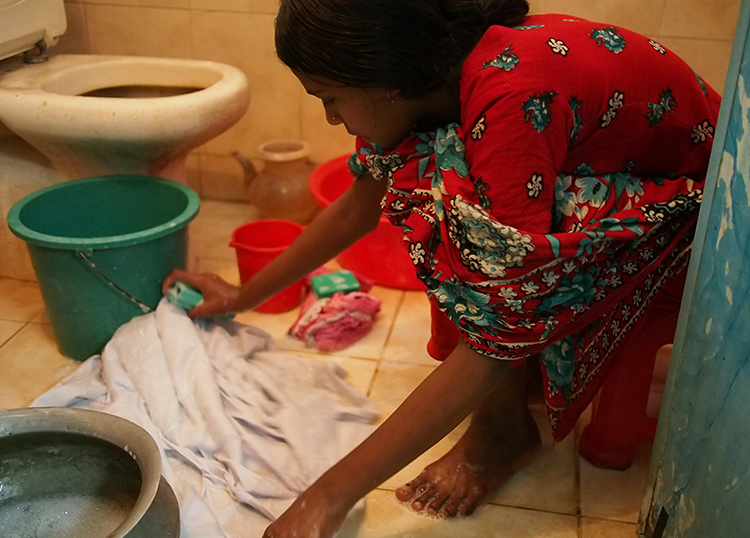 Girls working as domestic servants in Bangladesh