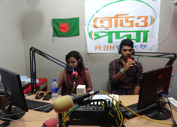 Reporting on severe circumstances of local girls via radio broadcasting