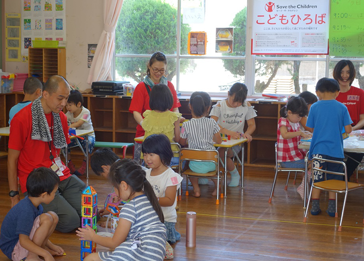Child Friendly Space established for affected area by torrential rain and landslides in eastern Japan
