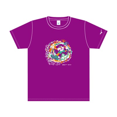 emma氏デザインのなないろチャリティTシャツ（紫色）