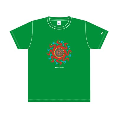 AYAKA HATA氏デザインのなないろチャリティTシャツ（緑色）