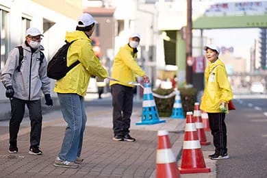 コース沿道での活動風景